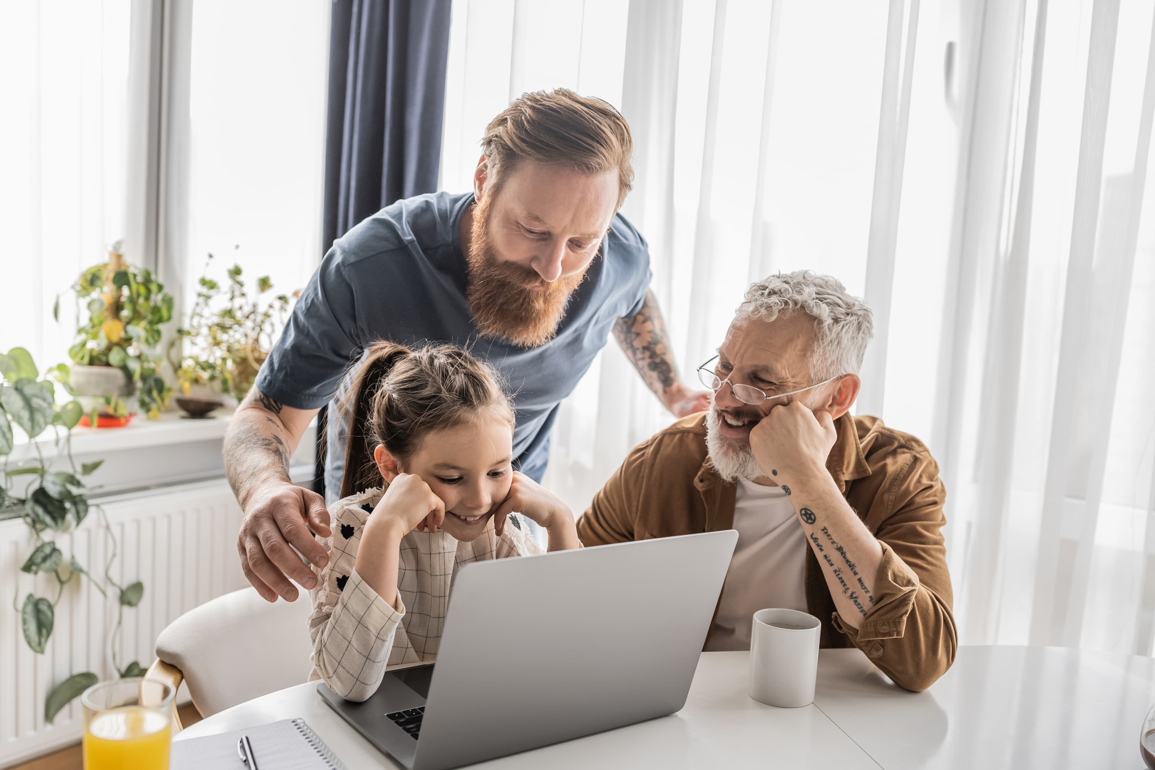 Family reviewing results together